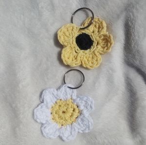 Crochet handcrafted flower keychain charms